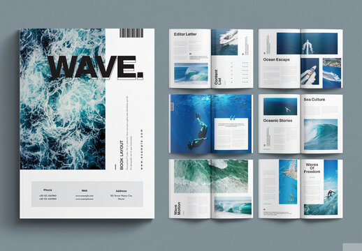 Wave Ocean Magazine Template