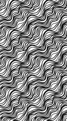 Obraz premium Abstract black and white wavy line pattern suitable for backgrounds and textures.