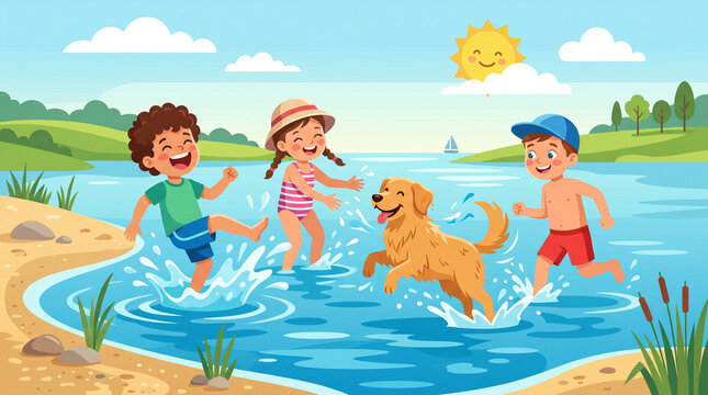 family on the beach