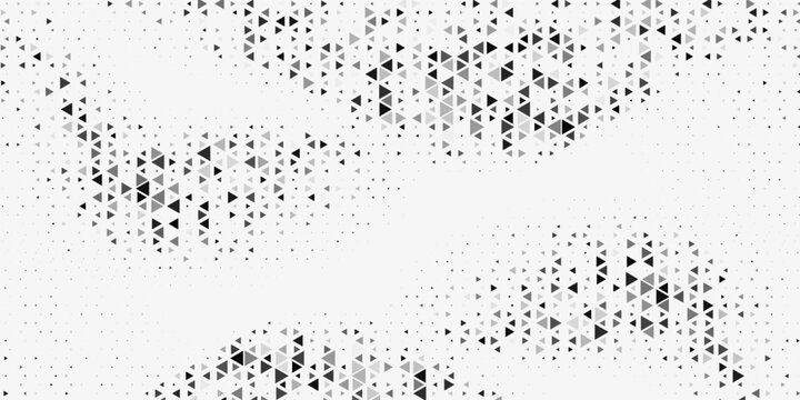 Abstract geometric black and white deco art halftone hexagone and triangle print pattern. eps 10