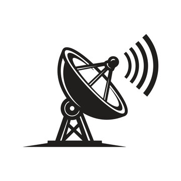 Satellite Dish Antenna with Parabolic Reflector and Transmitter.