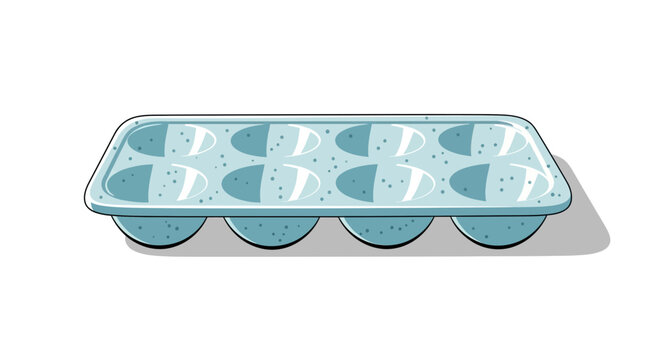 Empty blue egg carton, isolated on white background