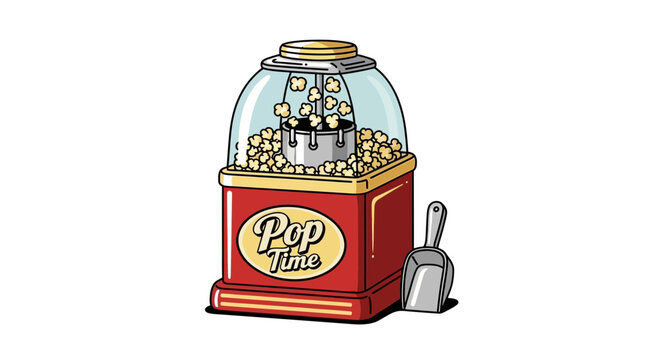 Retro Popcorn Machine with Scoop