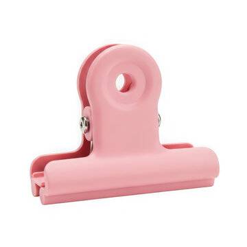 Pink Plastic Clip with Round Top and Two Screws Attachment transparent background
