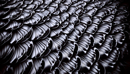 Obraz premium Macro photography of a butterfly wing scale pattern, resembling a microscopic circuit board, Ai generated image