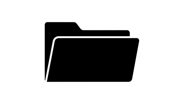 Black File Folder Icon Symbol.