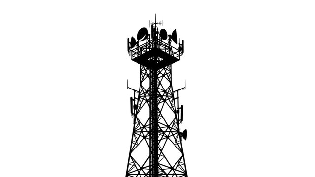 Cellular Tower With Antennas Installed.
