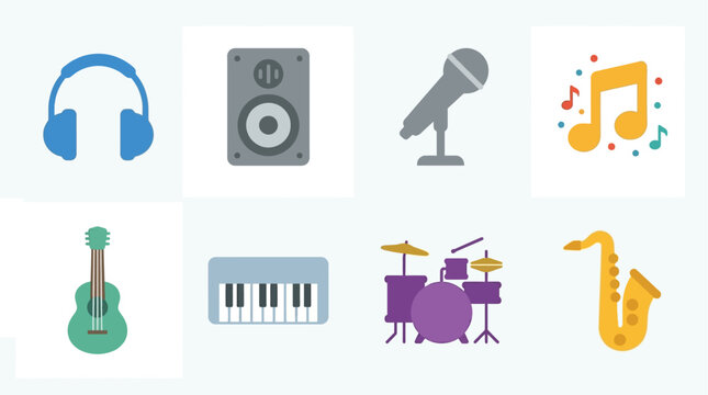 Music icons for creative projects and design.