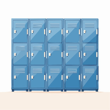 Row of Blue Lockers