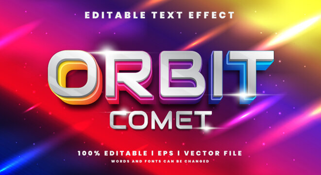 Editable orbit comet 3d effects, gradient colors.T