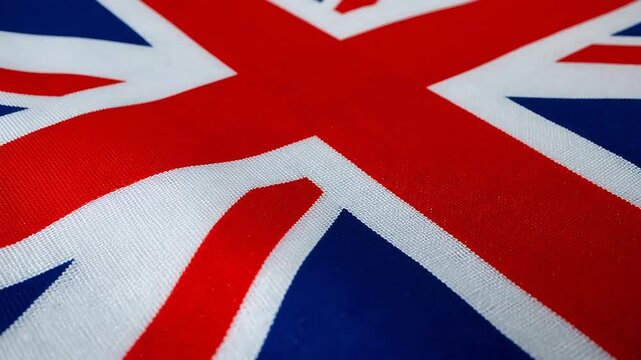 Closeup of Union Jack flag emphasizing sleek aesthetics and strong visual impact
