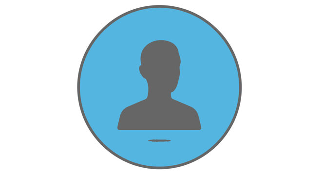 Generic User Profile Silhouette Icon in Blue Circle on Isolated White Background