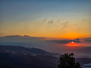 Naklejka premium sunrise over the mountains
