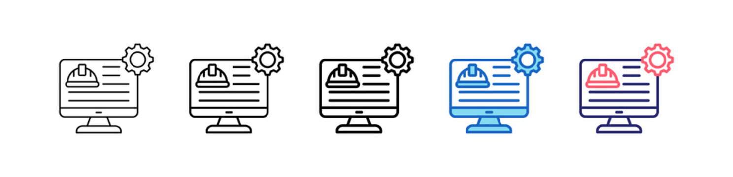 Work In Progress Icon In 5 Different Styles Set Collection.   