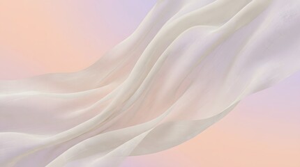 Fototapeta premium Elegant flowing fabric against pastel gradient background