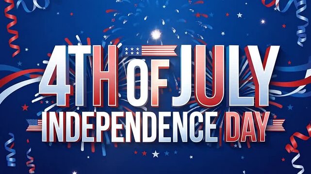 Celebration of American Independence Day with fireworks and patriotic displays on the 4th of July