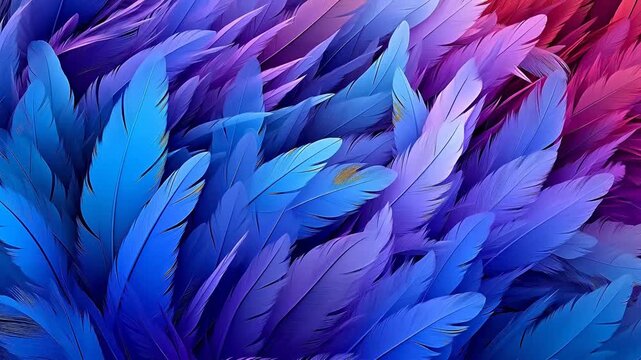 Digital red and purple gradient feather abstract background