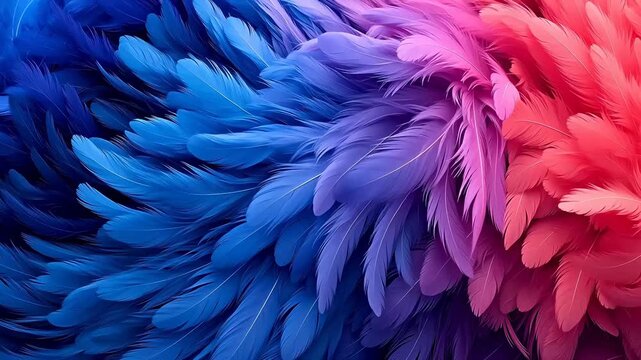 Digital red and purple gradient feather abstract background
