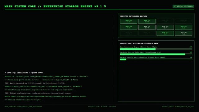 System Integrity Diagnostic Scanner Console Displaying Storage Block Allocation Clusters Matrix and Automated Architecture Audit Logs.