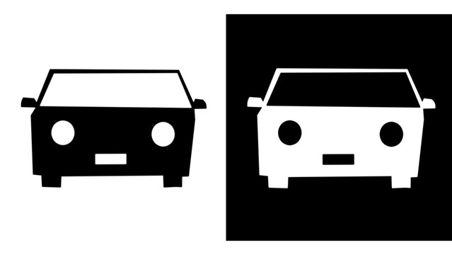 	正面を向いた車のアイコン素材