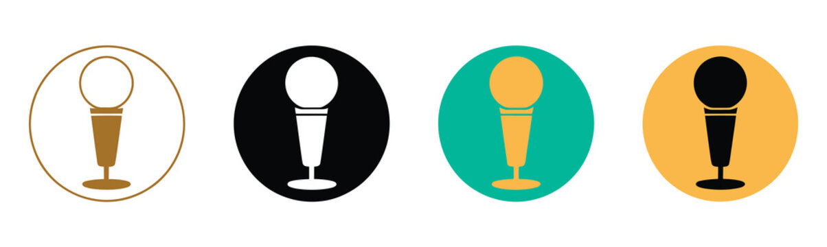 Microphone mic icon design with modern voice control symbols isolated for podcast, music, and broadcasting projects.