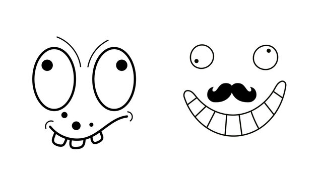 Funny face illustration isolated on transparent background, playful cartoon expression for memes, stickers, emojis, social media design and creative graphic projects.