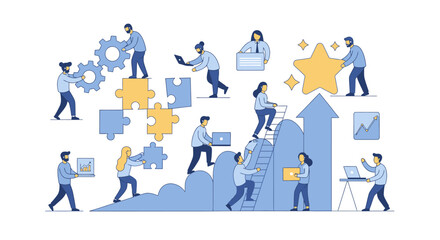 Fototapeta premium Business People Working Together.
