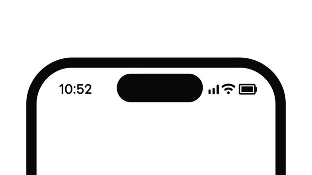 Status bar screen display icon set, vector collection featuring time, GPS, communication, signal strength, battery, and WiFi symbols for mobile UI and digital interface design