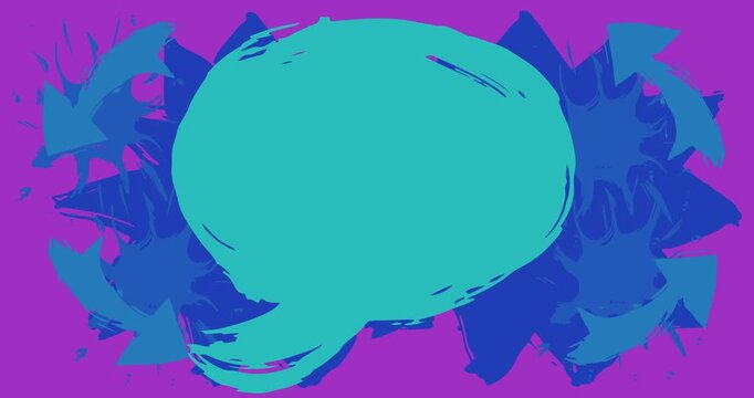 Graffiti speech bubble animation. Abstract modern Messaging sign street art decoration video, Discussion icon performed in urban painting style.