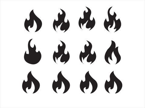 vector illustration of a set of fire