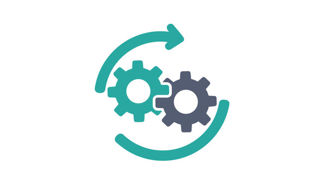 Gear exchange process icon.