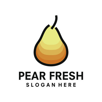 pear logo vector template illustration. fruit design.