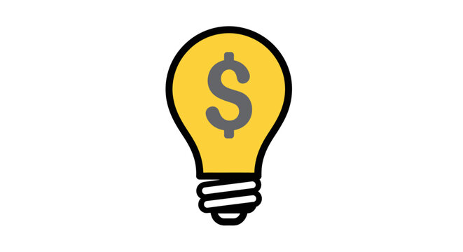 Light Bulb with Dollar Sign.