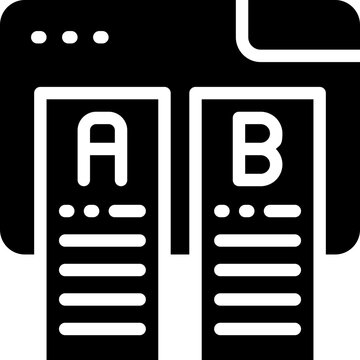 testing glyph icon. Strong and solid vector icon for websites, mobile interfaces, presentations, and visual branding. High quality and easy to edit.