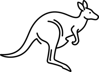 Jumping kangaroo line art vector with animal kingdom kangaroo wildlife marsupial australia illustration silhouette macropodidae © REDWAN