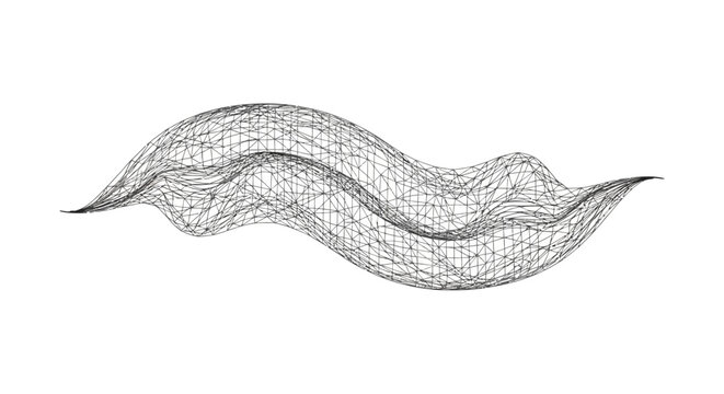 Abstract Wavy Line Graph Data Visualization, Futuristic Digital Sound Wave Form