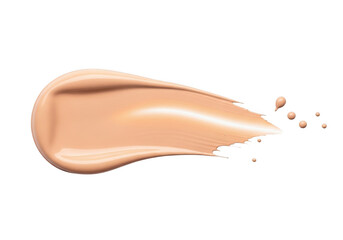 Fototapeta premium Smooth peach cream swirl on white