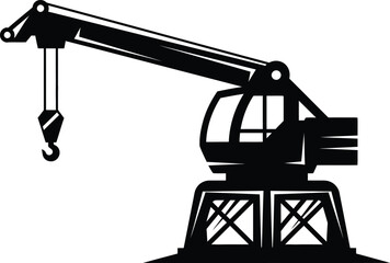 Black silhouette of a mobile crane isolated on transparent background © Md Jafar