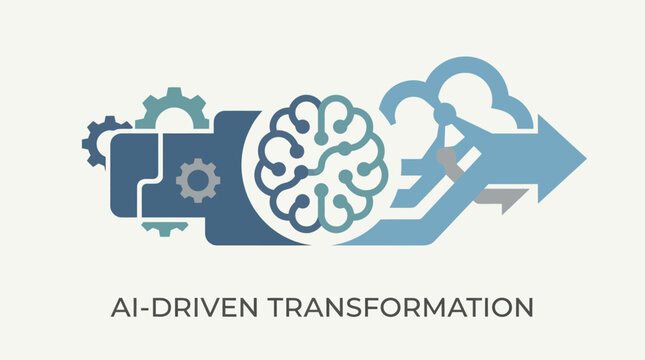 Brain with gears and cloud connection.