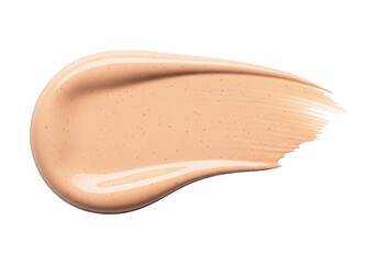 Fototapeta premium Smooth beige eyeshadow swatch on finger