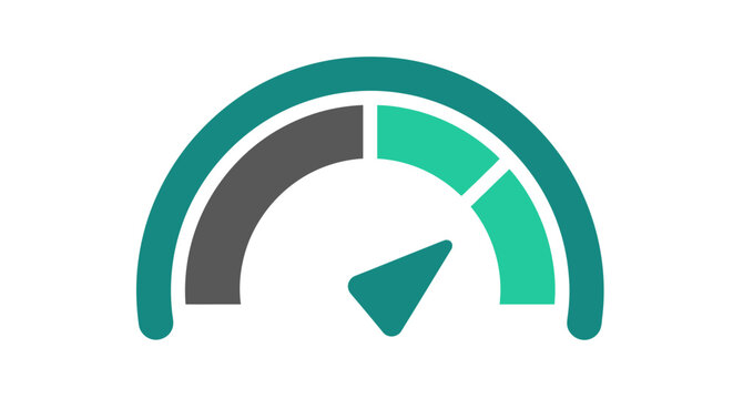 Speedometer gauge with green needle.