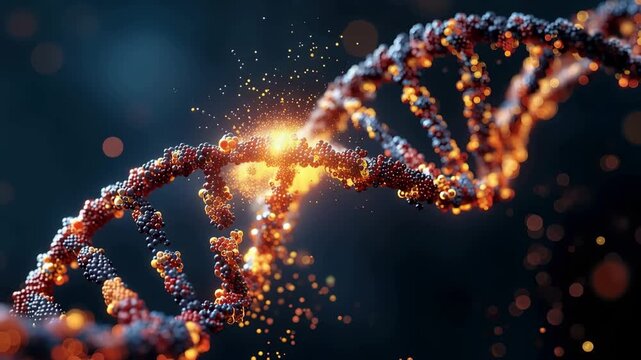 Animation showcases the process of DNA replication, highlighting how genetic information is created and shared in living organisms.