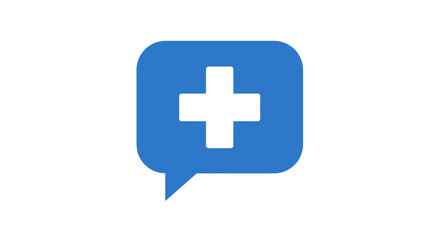 Obraz premium Blue Medical Chat Symbol Icon.