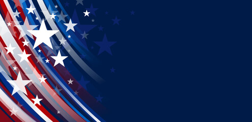 Fototapeta na wymiar Abstract USA background design of line gradient and star 4th of july independence day banner vector illustration