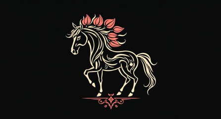 Fototapeta premium black horse vector