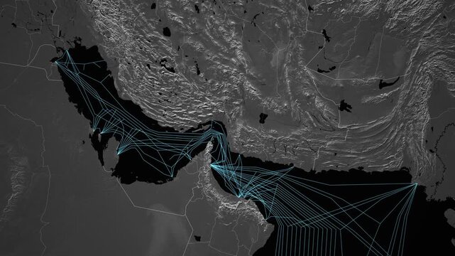 Strait of Hormuz Undersea Internet Cable Network Map Animation 