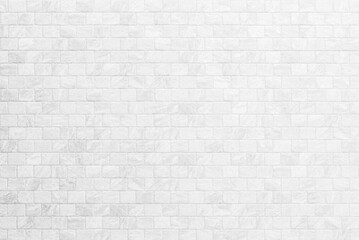 Fototapeta premium Kitchen wallpaper concept: Close up modern white brick tiles wall texture background, White brick wall texture background for stone tile block in grey light color wallpaper modern interior.