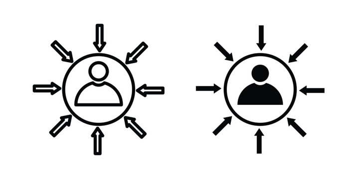 Centric consumer icon. Flat vector illustration in black. EPS 10