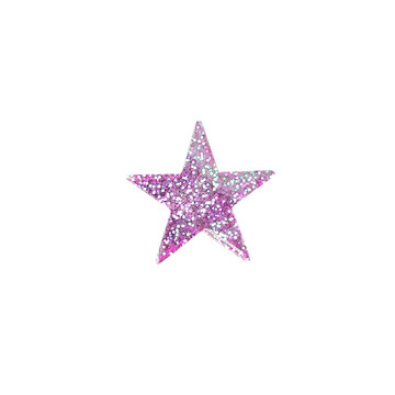 Pink Glitter Holographic Star Sticker
