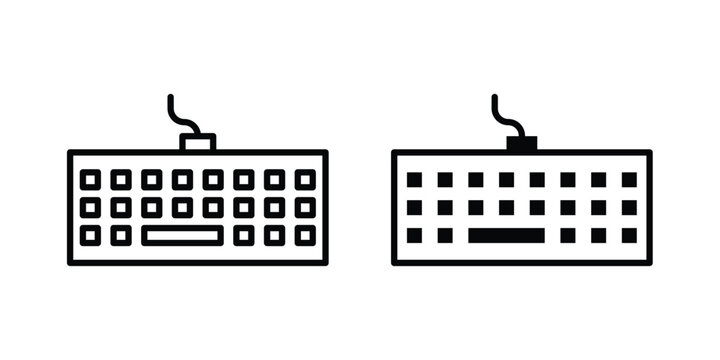 Keyboard icon. Flat vector illustration in black. EPS 10
